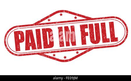 Paid in full stamp Stock Vector