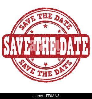 Save the date grunge rubber stamp on white background, vector illustration Stock Vector