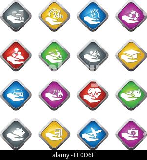 Insurance hands icons Stock Vector