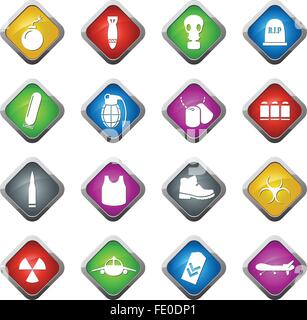 Military and war icons Stock Vector