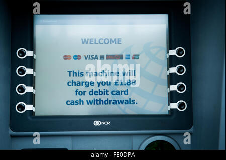 ATM cash machine that charges a fee Stock Photo