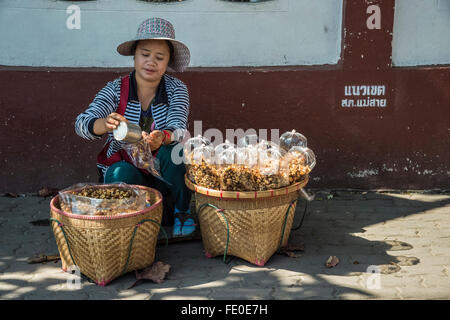 Mae Sai border town Street vendor Stock Photo