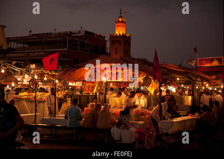 Djemaa el-Fna, main square, Marrakesh, Morocco Stock Photo