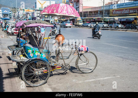 Mae Sai border town Street scene Stock Photo