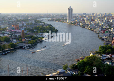 Chao Phraya river view point from top of Bangkok Stock Photo