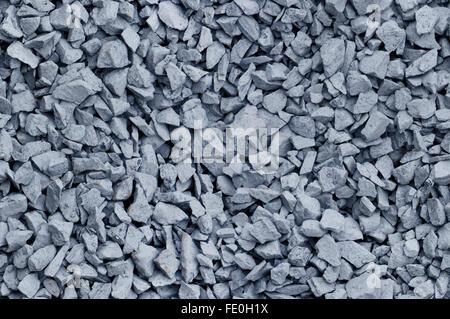 Bluish gray gravel used for construction fill, seamless background texture Stock Photo