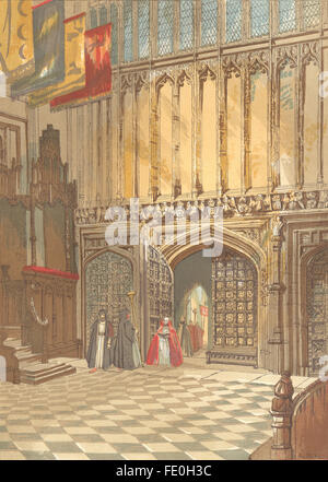 LONDON: Westminster Abbey-Henry seventh's Chapel, antique print 1845 Stock Photo