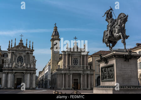 View of Piazza San Carlo in Turin, Italy Stock Photo