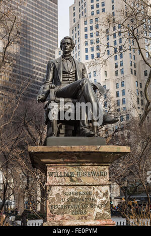 Statue of William H Seward in Madison Square Park, Manhattan Stock Photo