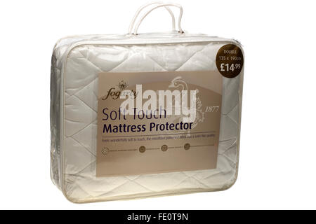 Fogarty soft touch double 135 cm by 190 cm mattress protector priced at 14 pounds and 99 pence Stock Photo