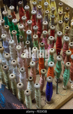 spindles for sewing silk in Japan Stock Photo