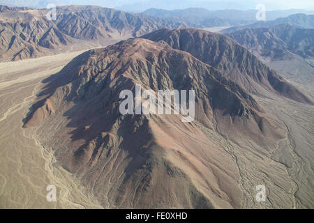 Aerial view of Pampas de Jumana near Nazca in Peru. Stock Photo