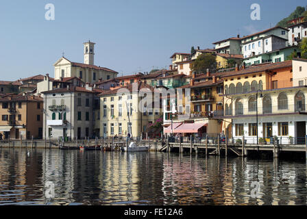Town of Peschiera Maraglio, Iseo lake, Italy Stock Photo