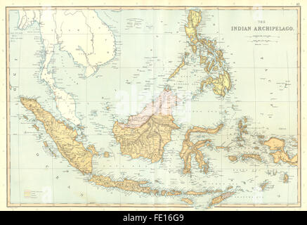 DUTCH EAST INDIES: Philippines Indonesia Borneo Sumatra Java. BLACKIE, 1893 map Stock Photo