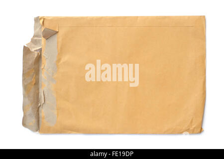 Brown old envelope isolated on white background Stock Photo