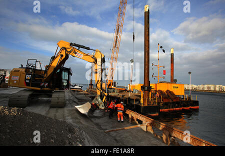 A new wharfage is worked on at mooring site 7 at the cruise ship ...