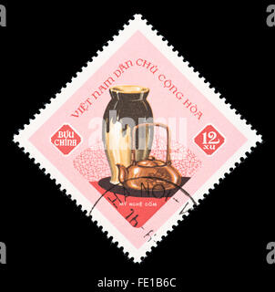 Postage stamp from (North) Vietnam depicting ceramics. Stock Photo