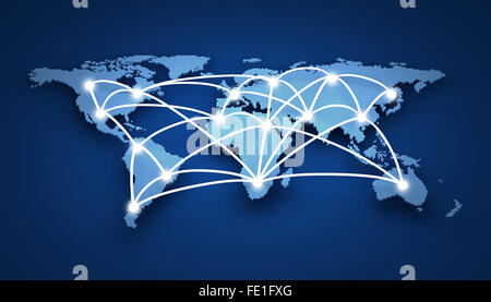 World-wide web on blue background (done in 3d) Stock Photo