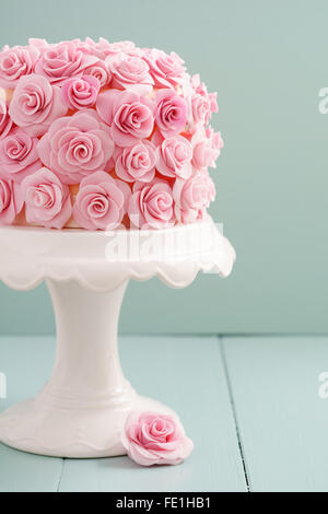 Cake with sugar roses Stock Photo