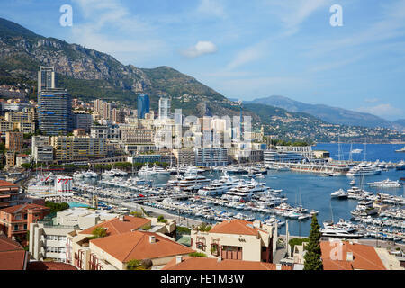 Monte Carlo harbor in a summer sunny day, Monaco Stock Photo