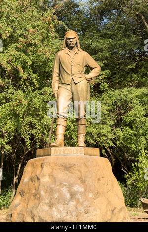 David Livingstone Statue, Victoria Falls, Zimbabwe, Africa Stock Photo