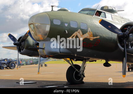 Boeing B17 Flying Fortress Memphis Belle at Duxford Air Show, UK Stock Photo