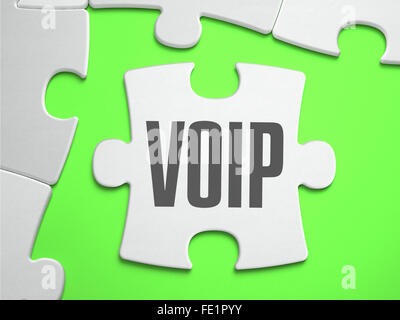 VoIP - Jigsaw Puzzle with Missing Pieces. Stock Photo