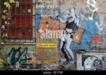 Street art outside the Anne Frank Centre, Berlin, Germany. Stock Photo