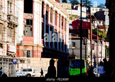 Downtown, Valparaiso, Chile Stock Photo