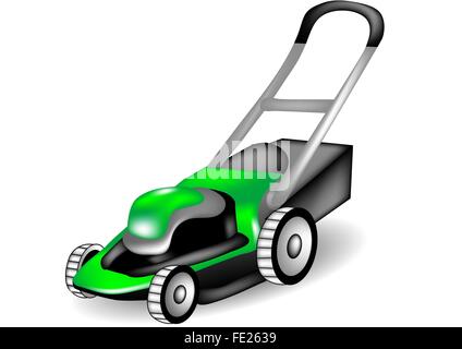 lawn mower on white background. 10 EPS Stock Vector