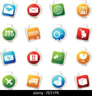 Postal service to send and get correspondence set vector illustration ...