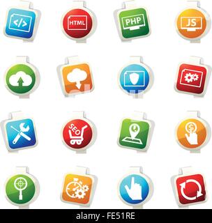 SEO development design concept set with web design and promotion flat ...