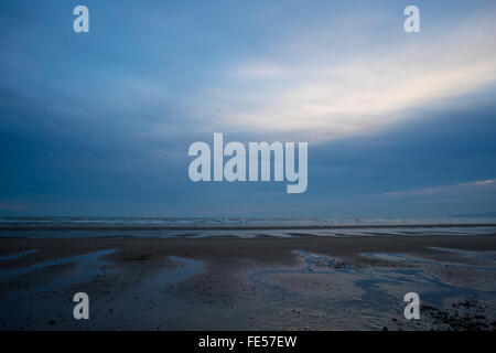 A photo of a sunset in Camber sands. Stock Photo