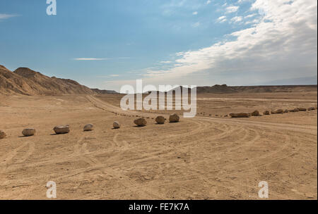 Panorama of Arava desert in Israel Stock Photo