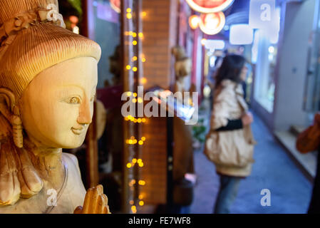 Art and craft displayed in the street of Shanghai in China. Stock Photo