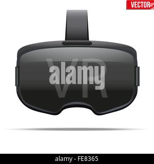 Original stereoscopic 3d vr headset presentation. Inside view on dark ...