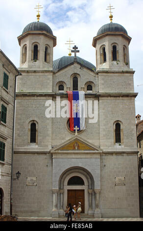 Serbian orthodox church of St. Nicholas in Kotor old town, Montenegro Stock Photo