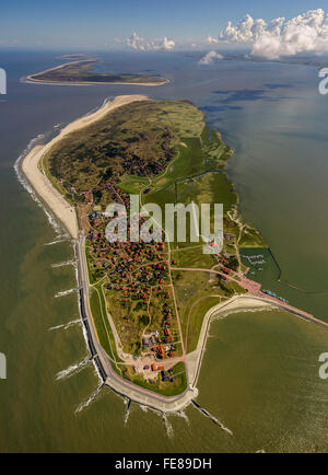 Groynes against land loss, Wadden Sea, aerial view, Baltrum, North Sea, North Sea island, East Frisian Islands, Lower Saxony, Stock Photo