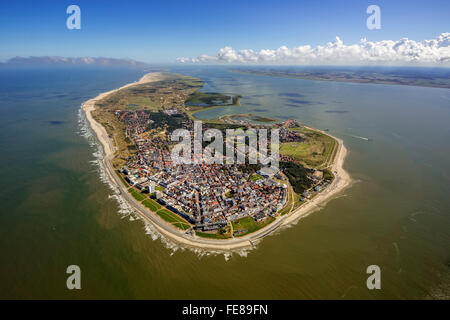 Aerial view, place Norderney, West Island, Wadden Sea, aerial view, Norderney, North Sea, North Sea island, East Frisian Islands Stock Photo