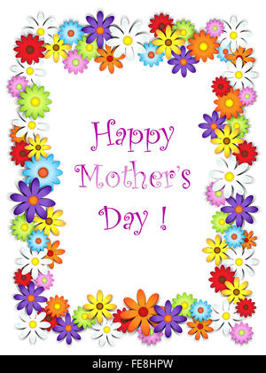 Flower frame happy mother's day card Stock Photo