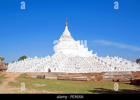 The white pagoda of Hsinbyume (Mya Thein Dan pagoda ) paya temple, Mingun, Mandalay - Myanmar Stock Photo