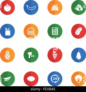Grocery simply icons Stock Vector