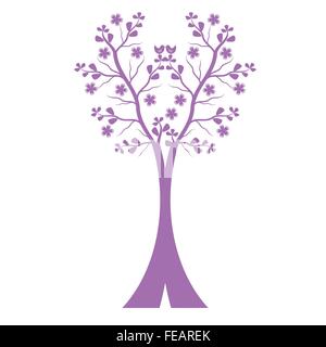 Art tree silhouette isolated on white background Stock Vector