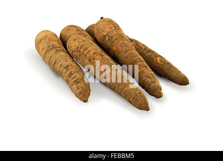 Organic carrots isolated on white background Stock Photo