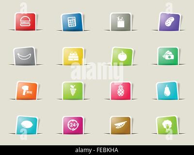 Grocery simply icons Stock Vector