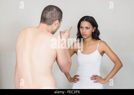 Unhappy young couple arguing Stock Photo
