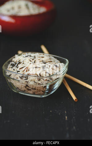 Uncooked Rice (Basmati mixed with wild Rice) Stock Photo