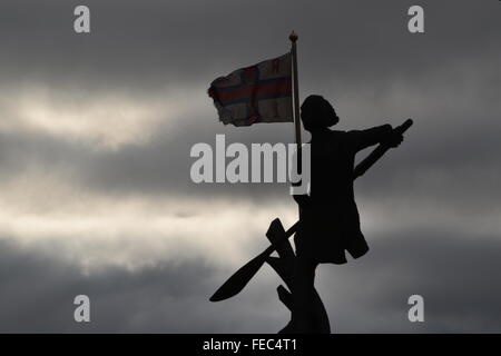 Statue at Hoylake Royal National Lifeboat Institution station on the Wirral, Merseyside. Stock Photo