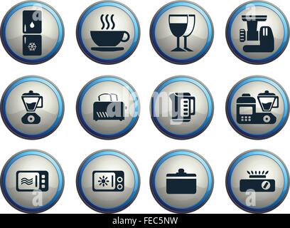 Kitchen Utensils Icon Set Stock Vector