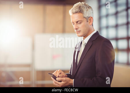 Businessman using his smart phone Stock Photo